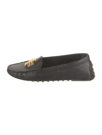 Pre-owned Tory Burch Leather Loafers In Black