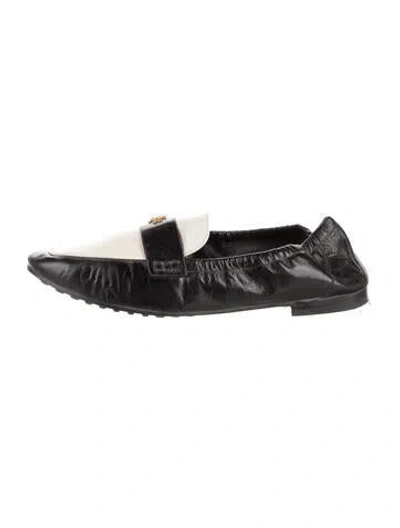 Pre-owned Tory Burch Leather Loafers In Black