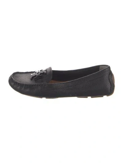 Pre-owned Tory Burch Leather Loafers In Blue