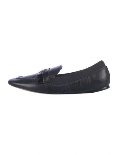 Pre-owned Tory Burch Leather Loafers In Blue