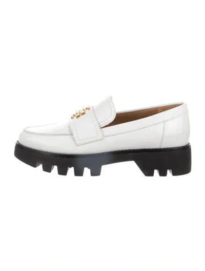 Pre-owned Tory Burch Leather Loafers In Blue