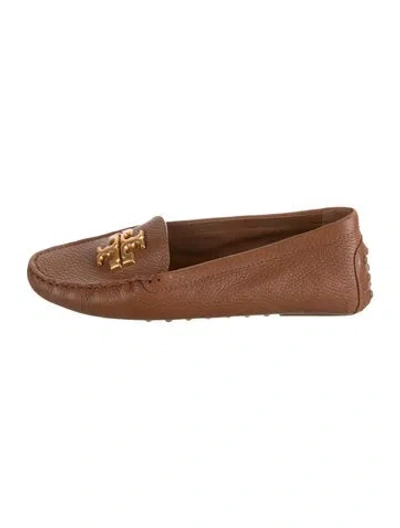 Pre-owned Tory Burch Leather Loafers In Brown