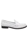Tory Burch Logo Plaque Studded Classic Lug Loafers In Cloud
