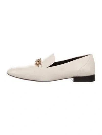 Pre-owned Tory Burch Leather Loafers In Neutrals