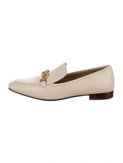 Pre-owned Tory Burch Leather Loafers In Neutrals