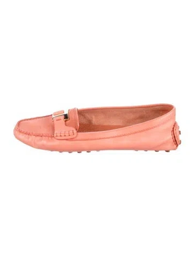 Pre-owned Tory Burch Leather Loafers In Orange