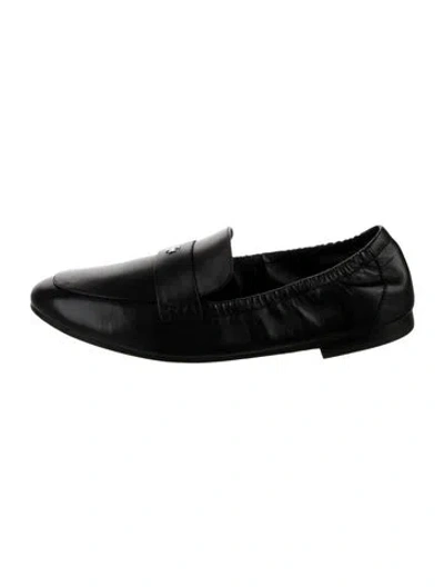 Pre-owned Tory Burch Leather Loafers W/ Tags In Black