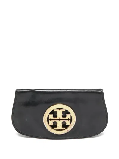 Pre-owned Tory Burch Leather Logo Flap Bag
