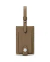 Tory Burch Leather Luggage Tag In Brown