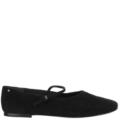 Tory Burch Leather Mary Jane Ballerinas In Black