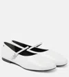 Tory Burch Mary-jane-ballerinas Aus Leder In Weiss