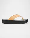 Tory Burch Leather Medallion Flip Flop Sandals In Multi