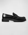 Tory Burch 20mm Classic Lug Brushed Leather Loafers In Perfect Black