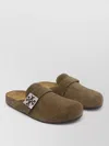 Tory Burch Leather Mellow Mules In Green