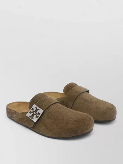 Tory Burch Leather Mellow Mules In Green