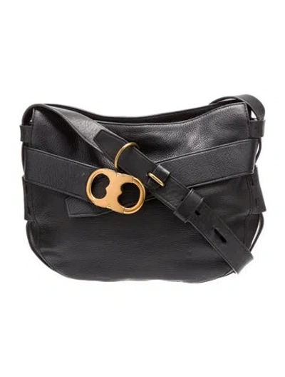 Pre-owned Tory Burch Leather Messenger Bag In Blue