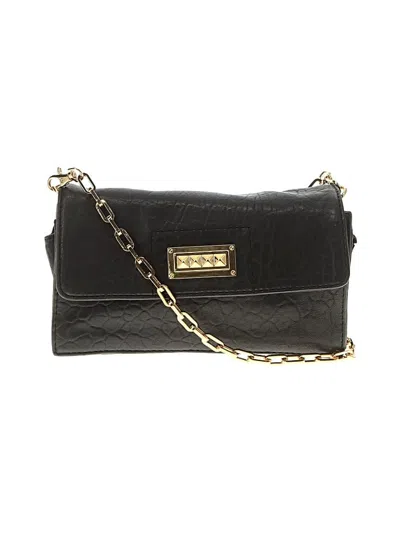 Pre-owned Tory Burch Leather Messenger In Black