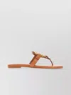 Tory Burch Leather Miller Sandals Metallic Embellishment In Brown