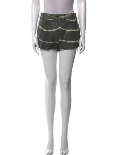 Pre-owned Tory Burch Leather Mini Shorts In Gray