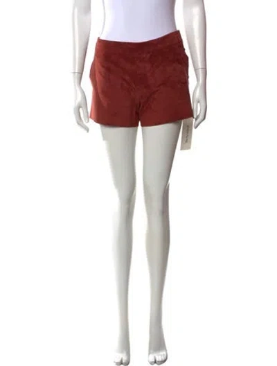 Pre-owned Tory Burch Leather Mini Shorts W/ Tags In Red