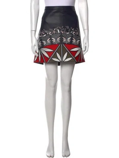 Pre-owned Tory Burch Leather Mini Skirt In Black