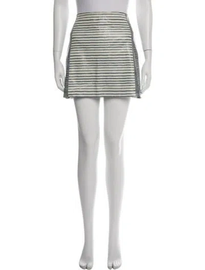 Pre-owned Tory Burch Leather Mini Skirt In Green