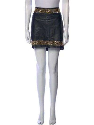 Pre-owned Tory Burch Leather Mini Skirt In Multi