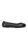 Tory Burch Logo-plaque Leather Ballerina Pumps In Black