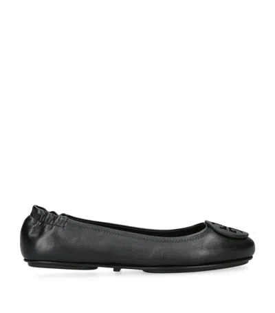 Tory Burch Leather Minnie Travel Ballet Flats