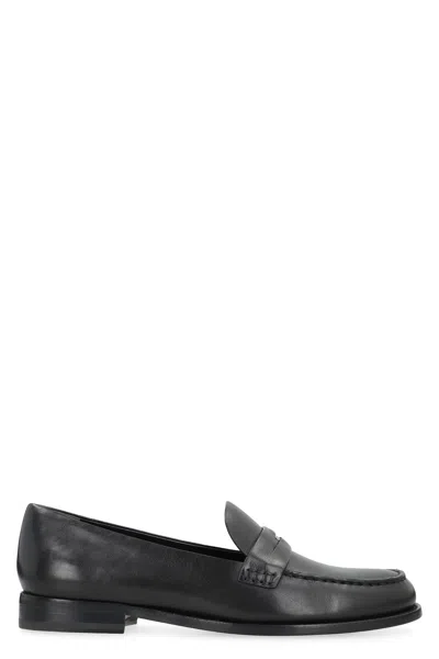 Tory Burch Leather Moccasins In Black