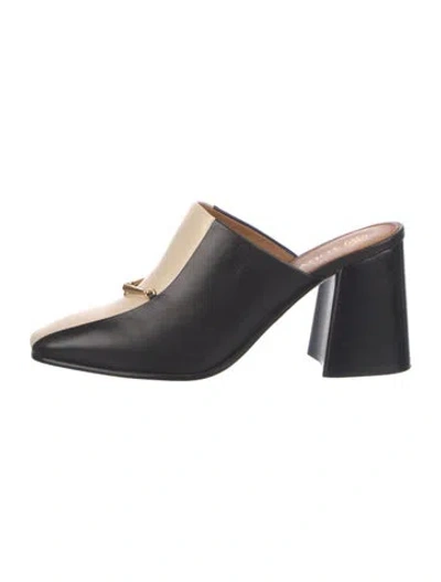 Pre-owned Tory Burch Leather Mules In Black