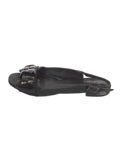 Pre-owned Tory Burch Leather Mules In Black