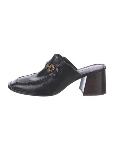 Pre-owned Tory Burch Leather Mules In Black