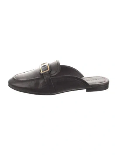 Pre-owned Tory Burch Leather Mules In Black