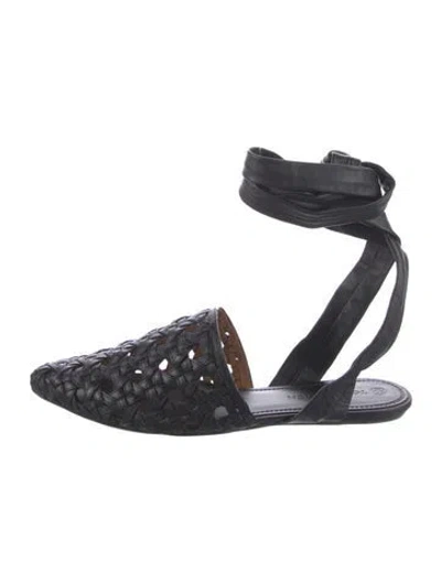 Pre-owned Tory Burch Leather Mules In Black