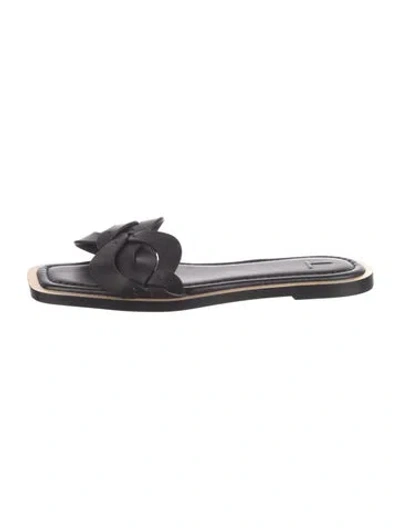 Pre-owned Tory Burch Leather Mules In Black