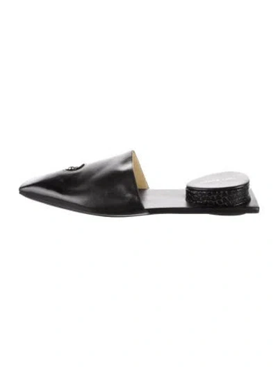 Pre-owned Tory Burch Leather Mules In Black