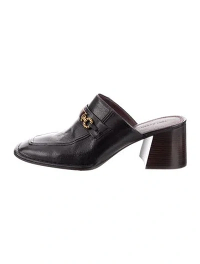 Pre-owned Tory Burch Leather Mules In Black