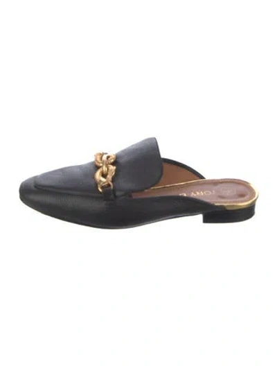 Pre-owned Tory Burch Leather Mules In Black