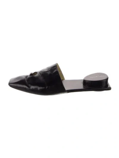 Pre-owned Tory Burch Leather Mules In Black