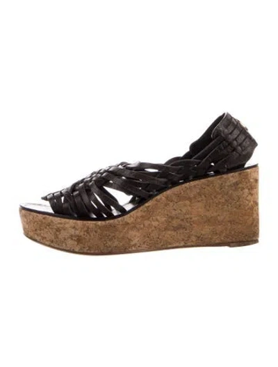 Pre-owned Tory Burch Leather Mules In Black