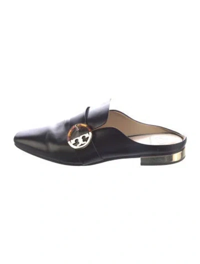 Pre-owned Tory Burch Leather Mules In Black