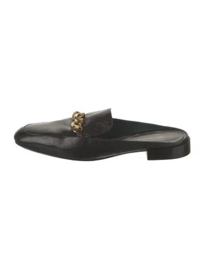 Pre-owned Tory Burch Leather Mules In Black