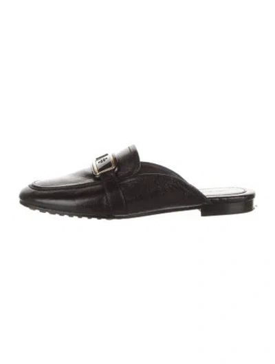Pre-owned Tory Burch Leather Mules In Black