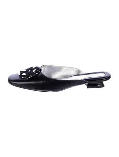Pre-owned Tory Burch Leather Mules In Black