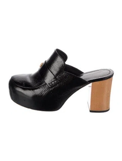 Pre-owned Tory Burch Leather Mules In Black