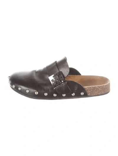 Pre-owned Tory Burch Leather Mules In Black