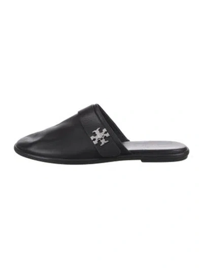 Pre-owned Tory Burch Leather Mules In Black