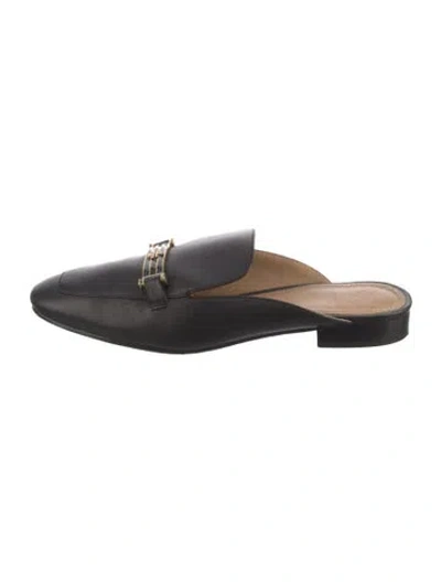 Pre-owned Tory Burch Leather Mules In Black