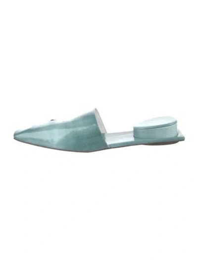 Pre-owned Tory Burch Leather Mules In Blue